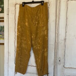 Anthropologie Gold Floral Women's Pants